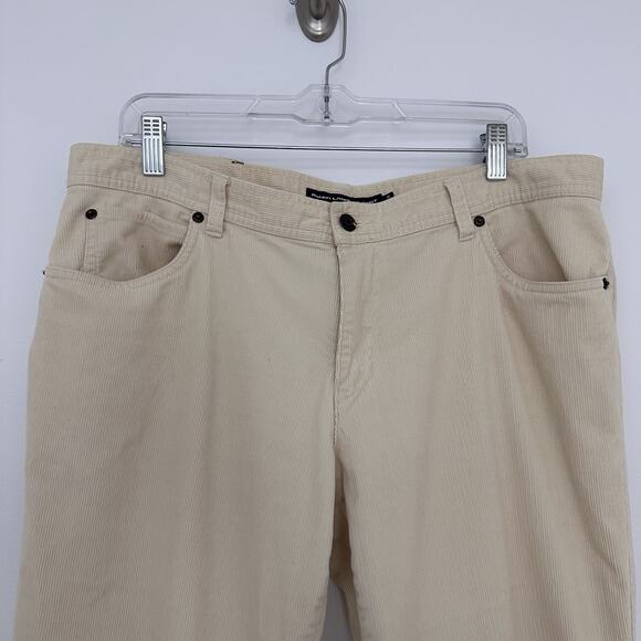 Vtg 90s Ralph Lauren Sport Womens 14 Cream Cords Corduroy Straight Leg Pants - Picture 3 of 7